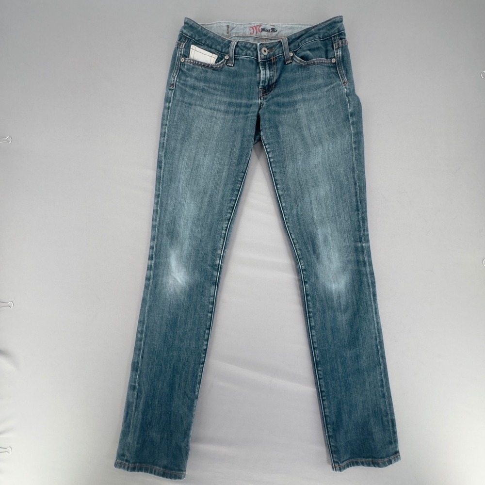 Miss Me JP4478 Dark Rinse Straight Leg Jeans Womens Size 28 Low Rise Denim